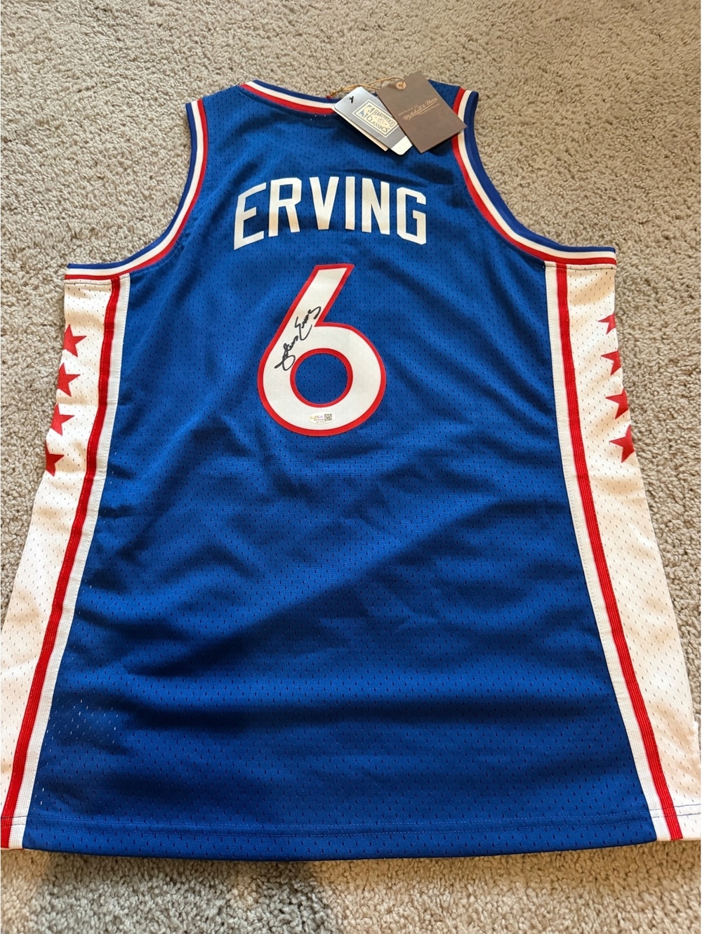 Julius Erving Dr J autographed Philadelphia 76ers jersey JSA COA [COPY]